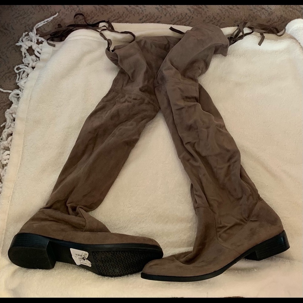 Bucco over the knee faux suede. Size 10 $35